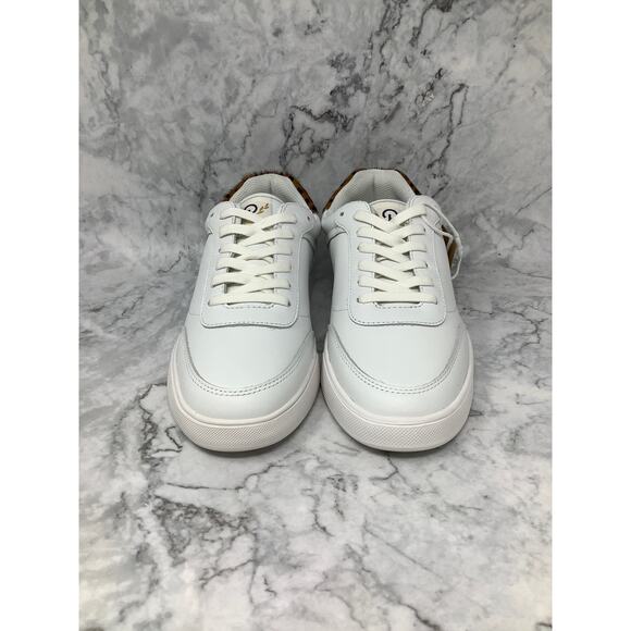 Official Program Size 9.5 White/Leopard Print STW-30 Leather Sneakers C1-3 - Picture 2 of 10